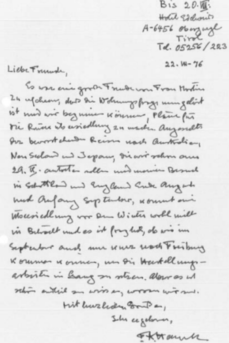 Brief von Hayek