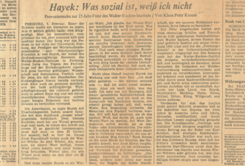 Artikel über Hayek